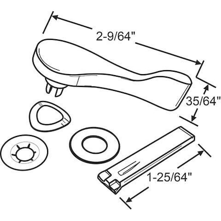 Strybuc Patio Door Handle 13-341W-TT